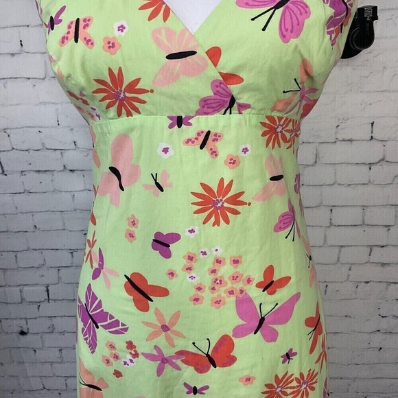 Lilly Pulitzer Womens Size 4 Dress Green Pink Butterfly Summer Halter Mini R2 - Picture 8 of 12
